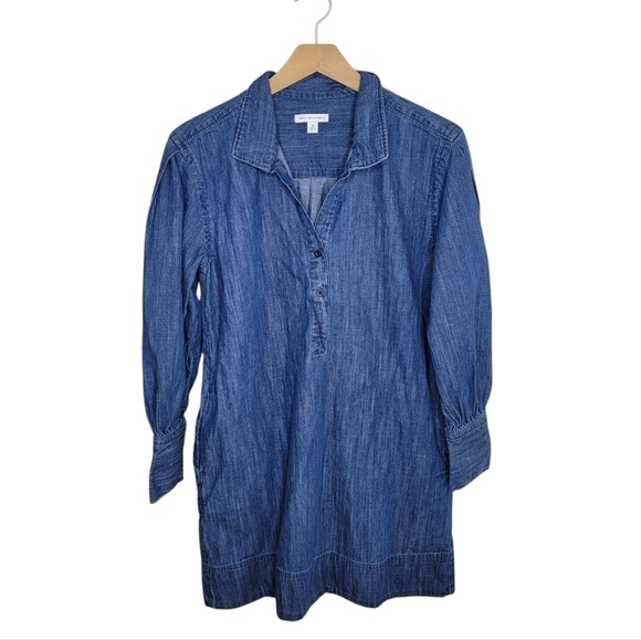 Free Assembly | Blue Long Sleeve Denim Shift Dress with Pockets Size Medium - Picture 1 of 7